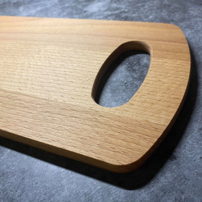 Custom Name Chopping Board - Beech Wood Natural Grain - Personalised Laser Engraved - Multiple Board Shapes