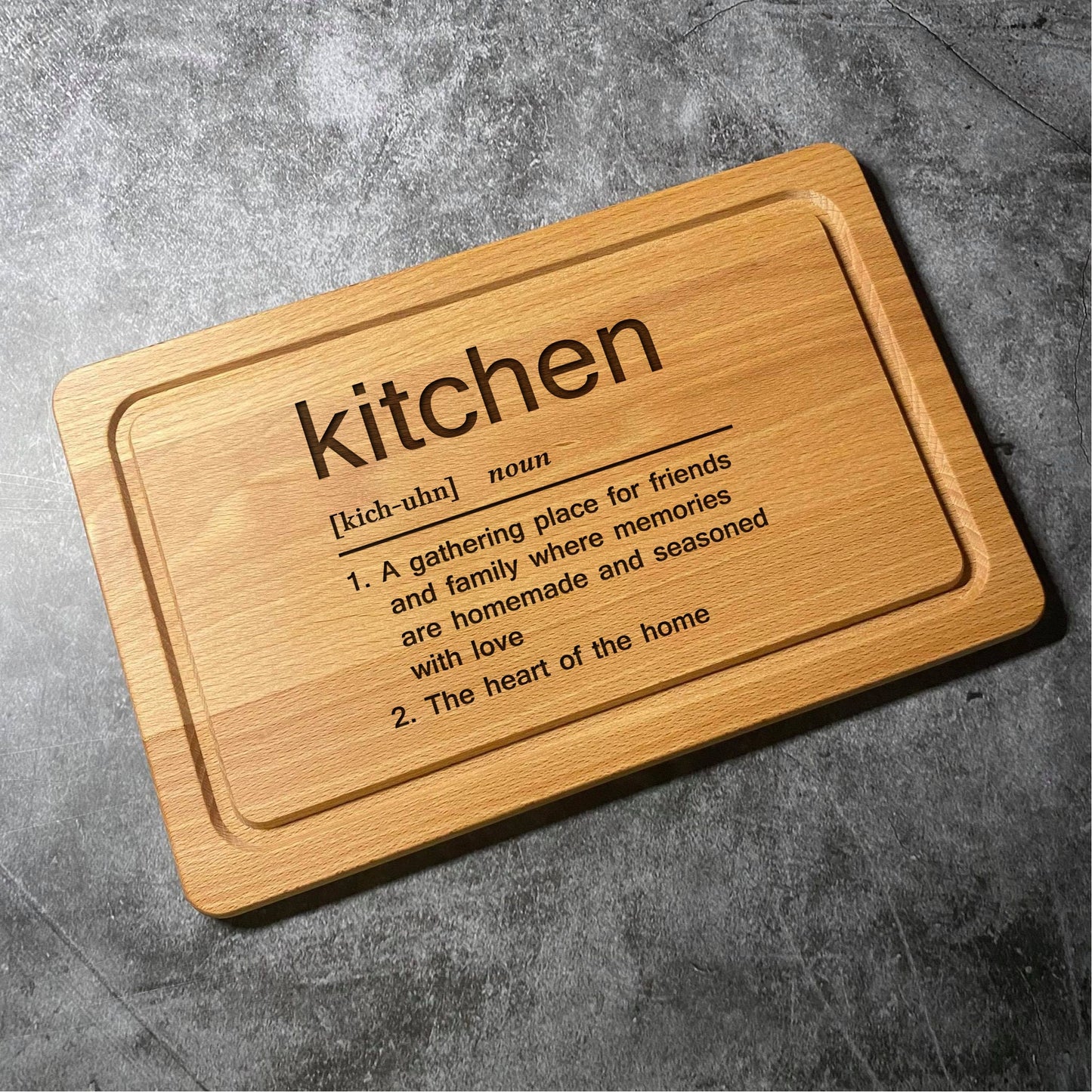 Kitchen Definition Chopping Board -Funny Cute Dictionary Word Meaning - Laser Engraved Cutting Board - Multiple Board Shapes